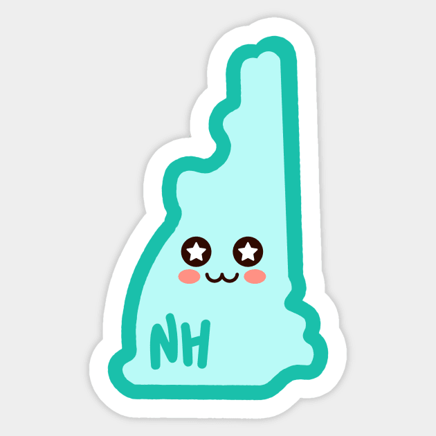 New Hampshire Chan Sticker by kawaiistates@gmail.com